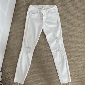 Pacsun White Ripped Ankle Jeggings